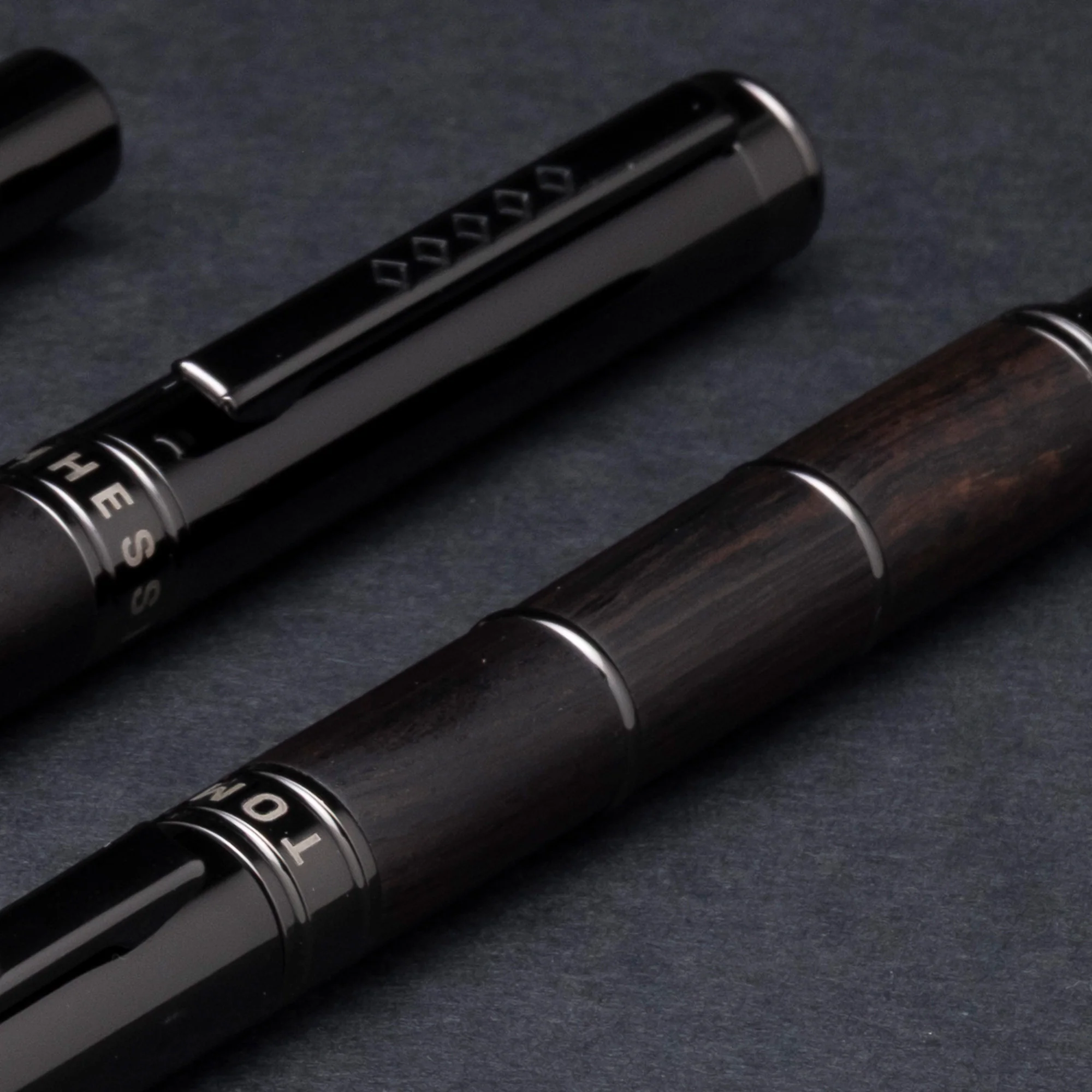 Tom Hessin Revolution Mechanical Pencil Charcoal Black Wood Barrel with Gunmetal Trim - Image 3