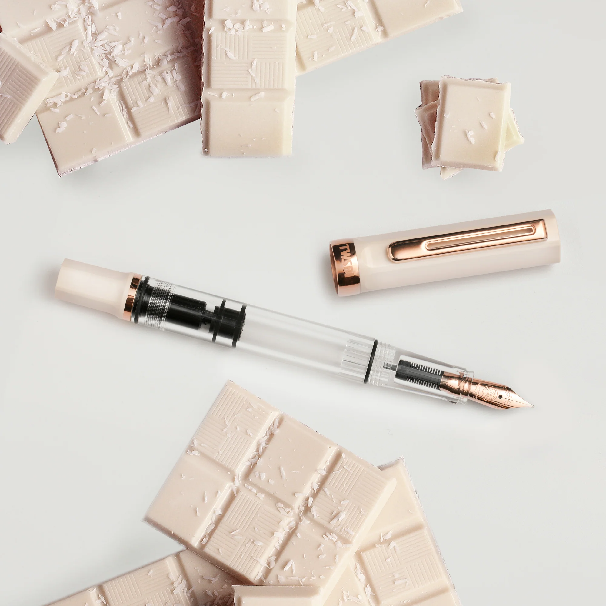 TWSBI ECO Fountain Pen Creme with Rose Gold - Image 2