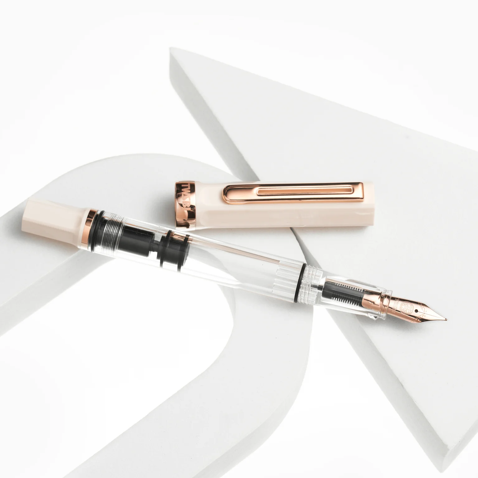 TWSBI ECO Fountain Pen Creme with Rose Gold - Image 3