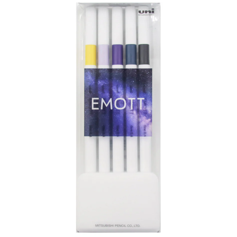 Uni Emott Fineliner Set of 5 Midnight Color