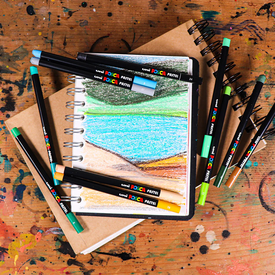 Uni POSCA Pastel Assorted Set of 12 Neutral - Image 2