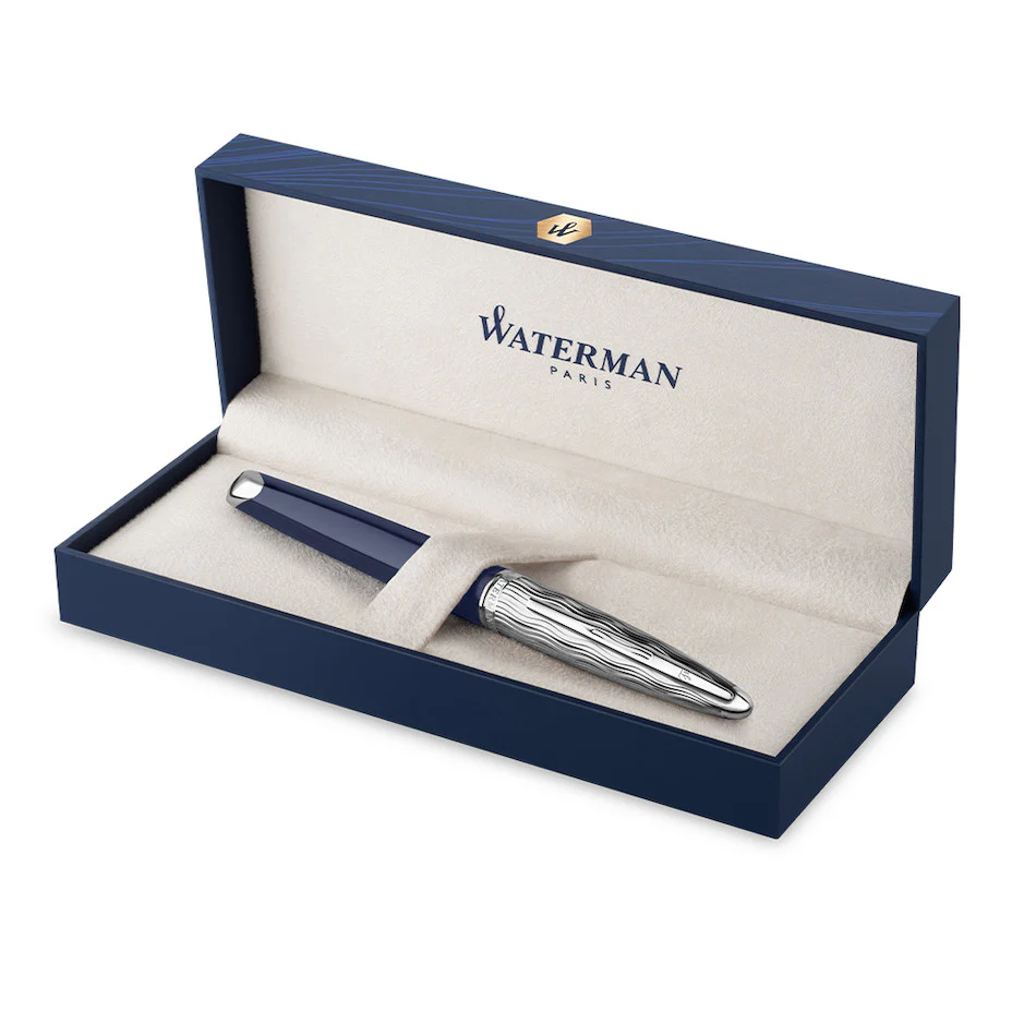 Waterman Carene Deluxe Fountain Pen Special Edition Blue with Chrome Trim - Image 6