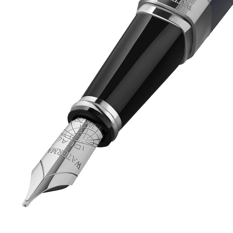 Waterman Exception Deluxe Fountain Pen Special Edition Blue with Chrome Trim - Image 2