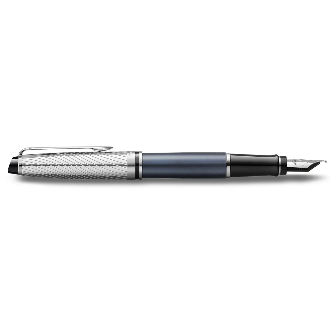Waterman Expert Deluxe Fountain Pen Metal & Stone Grey Lacquer with Palladium Trim - Image 2
