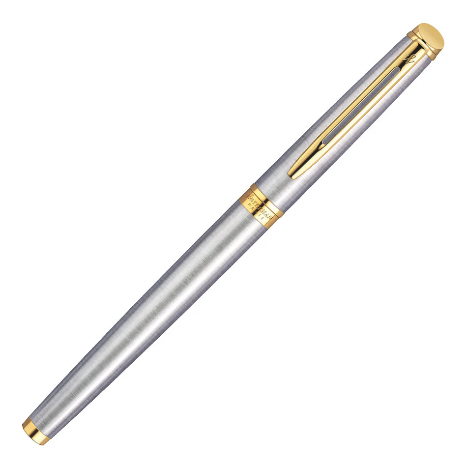 Waterman Hemisphere Fountain Pen Stainless Steel with Gold Trim - Image 2