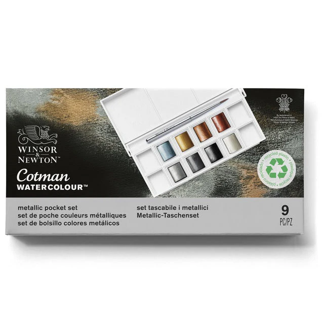 Winsor & Newton Cotman Watercolour Metallic Pocket Set of 8 Half Pans - Image 3