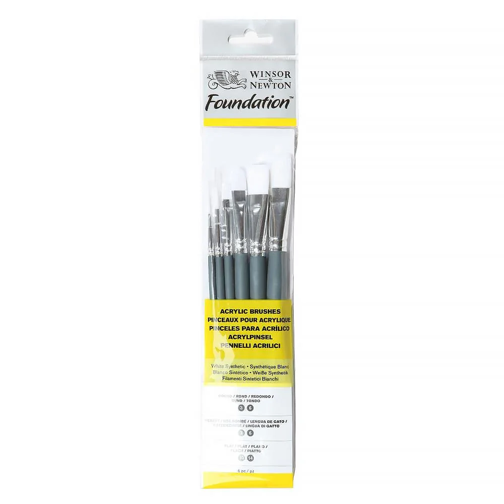 Winsor & Newton Foundation Watercolour Synthetic Brush 6 Pack