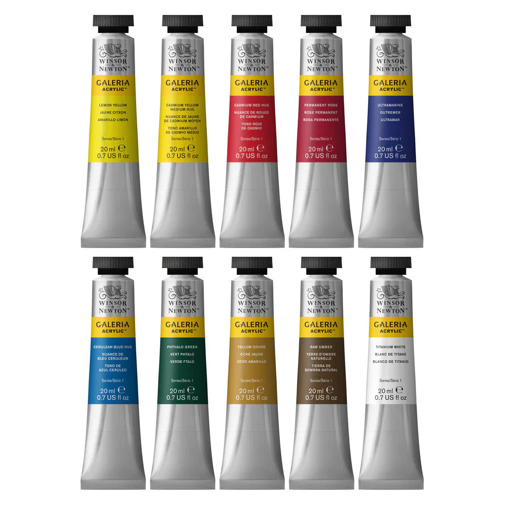 Winsor & Newton Galeria Acrylic Colour 10x 20ml Tube Set - Image 3