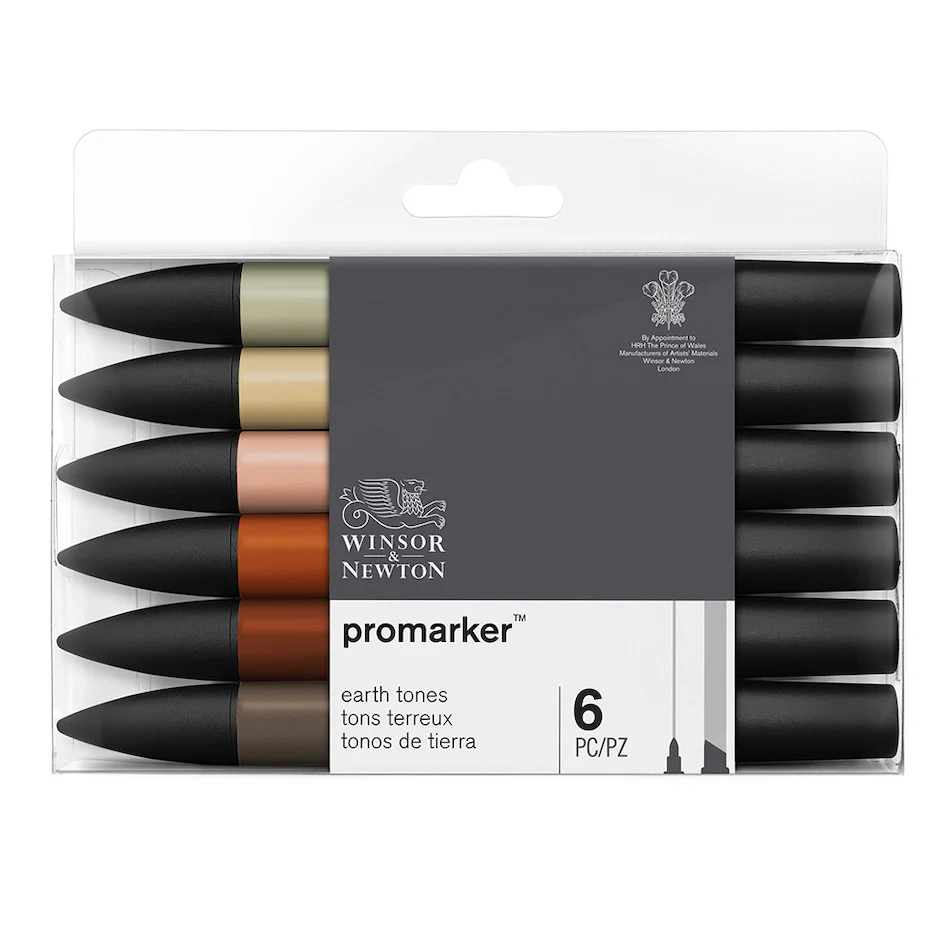 Winsor & Newton ProMarkers Set of 6 Earth Tones - Image 3