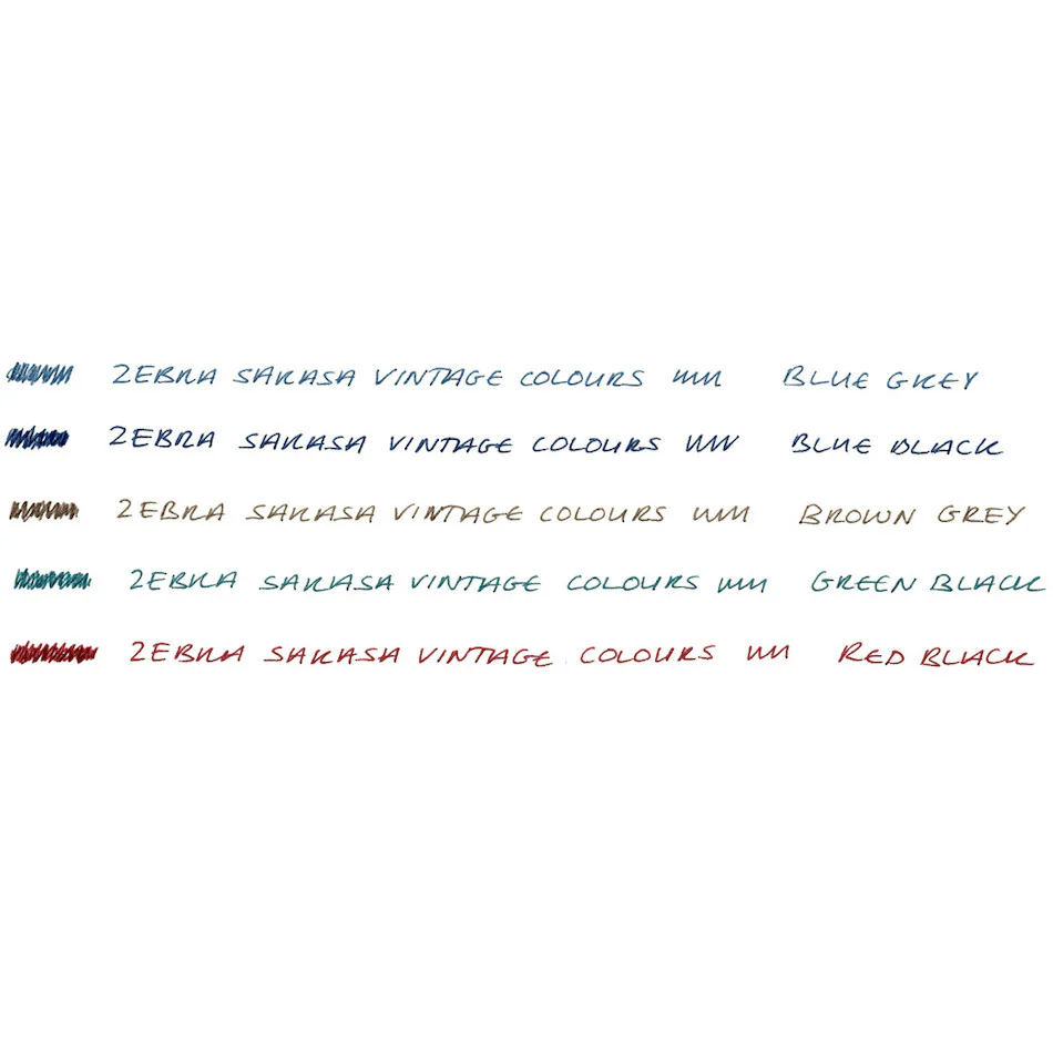 Zebra Sarasa Clip Gel Rollerball Pen 0.5 Vintage Colours - Image 2